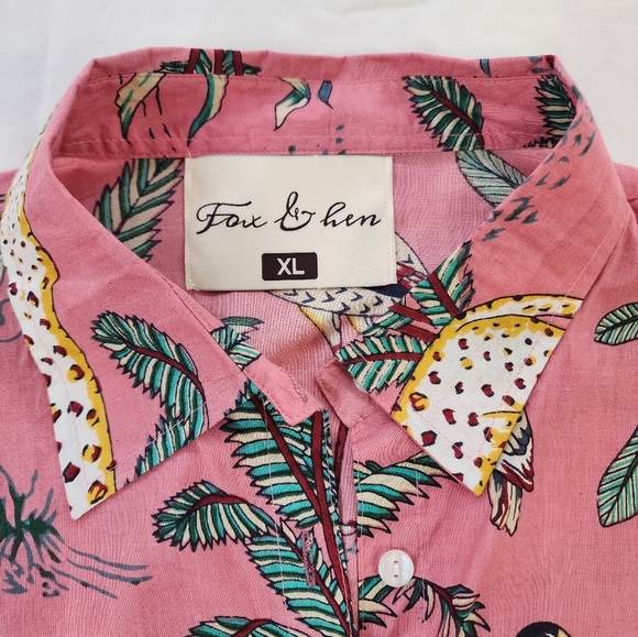 Fox & Hen Pink Animal & Leaf Print Dress Size XLarge - Picture 2 of 16